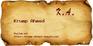 Krump Ahmed névjegykártya